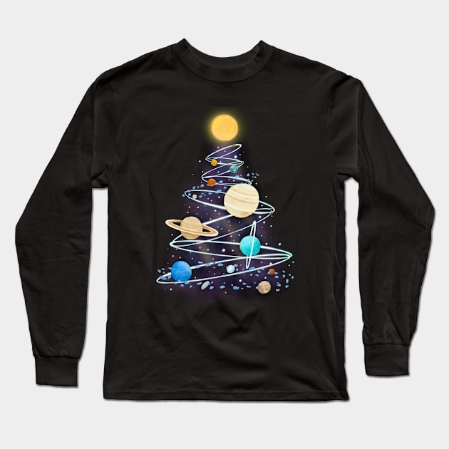 Planetary Holiday Long Sleeve T-Shirt by NashSketches